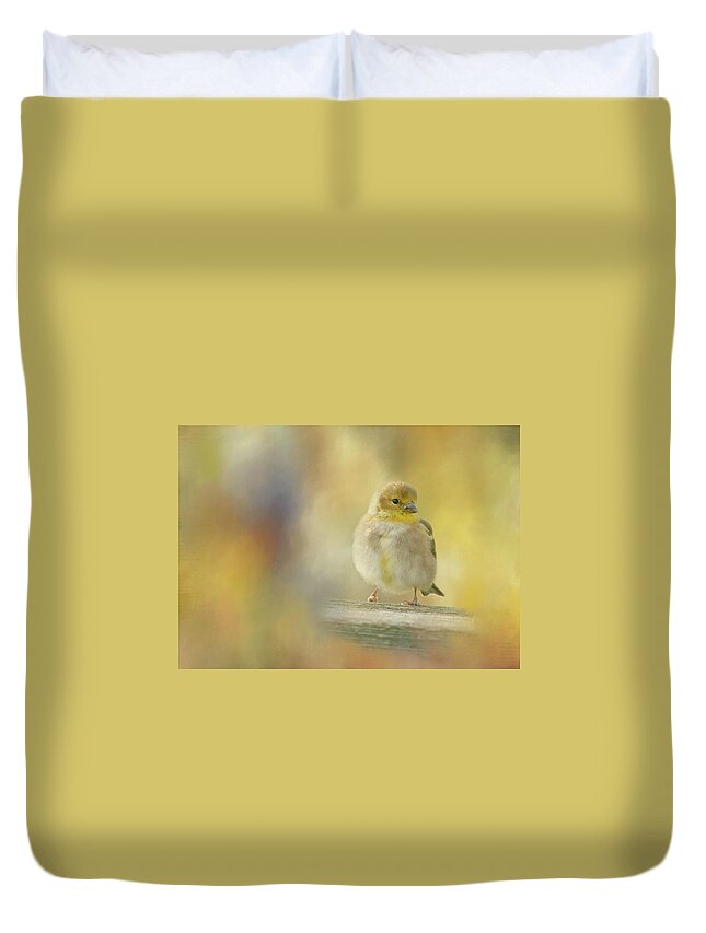 American Goldfinch Duvet Cover featuring the photograph American Goldfinch by Cindi Ressler