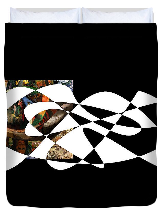 Abstract In The Living Room Duvet Cover featuring the digital art American Intellectual 5 by David Bridburg