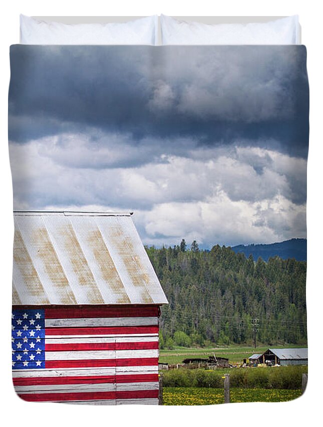 America Duvet Cover featuring the photograph American Landscape by Wesley Aston