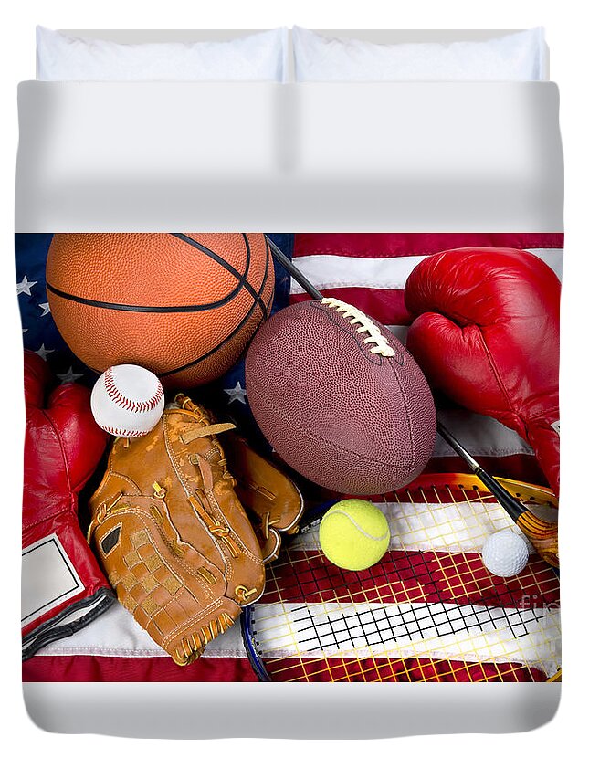 Golfer Duvet Cover featuring the photograph American Sports. by W Scott McGill