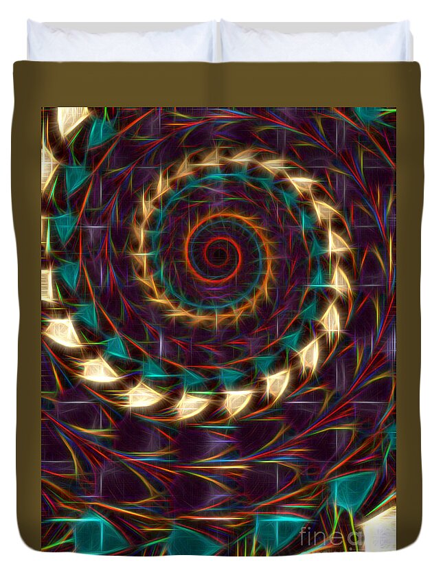 Fractal Duvet Cover featuring the digital art Americindian by Vix Edwards