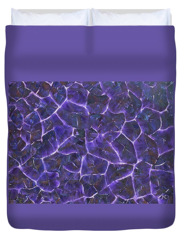 Amethyst Duvet Cover featuring the painting Amethyst by Neslihan Ergul Colley
