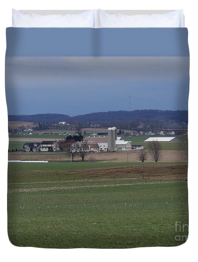 Amish Duvet Cover featuring the photograph Amish Homestead 125 by Christine Clark
