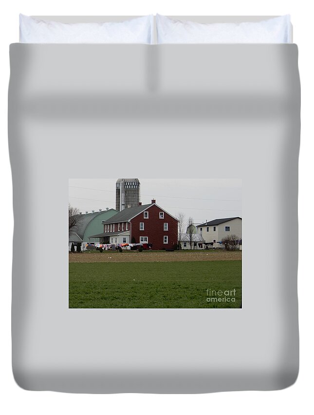 Amish Duvet Cover featuring the photograph Amish Homestead 7 by Christine Clark