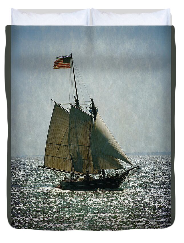 A Sail Duvet Cover featuring the photograph Amistad by Karol Livote