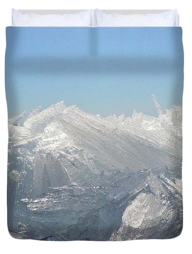 Abstract Duvet Cover featuring the digital art Among The Ice Crystals by Lyle Crump