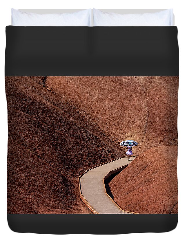 Deserts Duvet Cover featuring the photograph Among the Painted Hills by Steven Clark