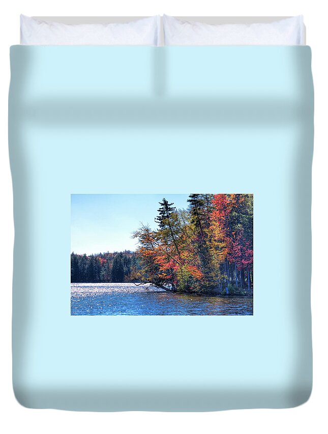 An Autumn Day On The Fulton Chain Duvet Cover featuring the photograph An Autumn Day on the Fulton Chain by David Patterson