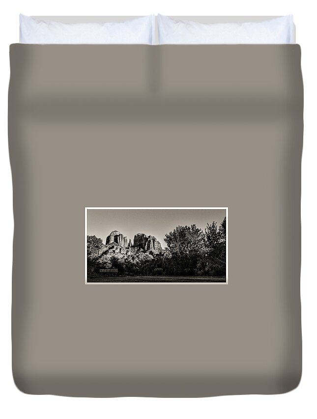Sedona Duvet Cover featuring the photograph An Iconic View - Cathedral Rock by John Roach