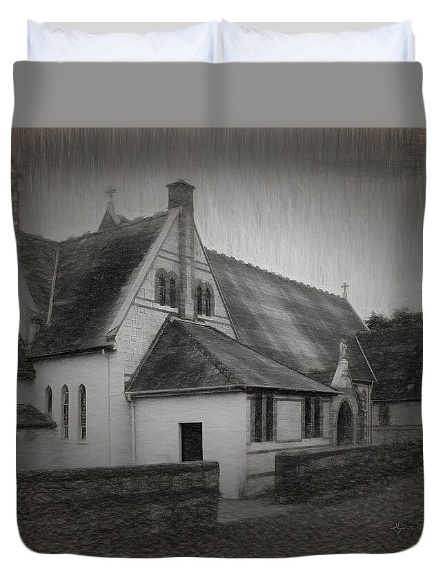 Church Duvet Cover featuring the photograph An Irish Church by David Luebbert