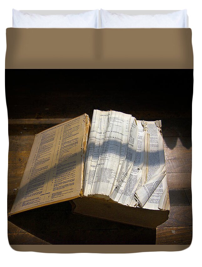 Dictionary Duvet Cover featuring the photograph An Old Dictionary by Dick Pratt