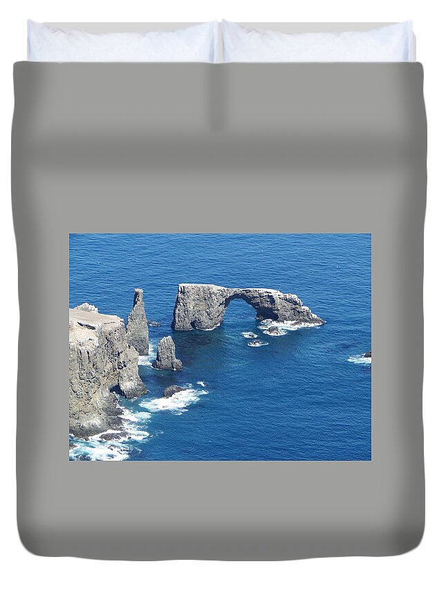  Duvet Cover featuring the photograph Anacapa Island Arch Rock by Liz Vernand