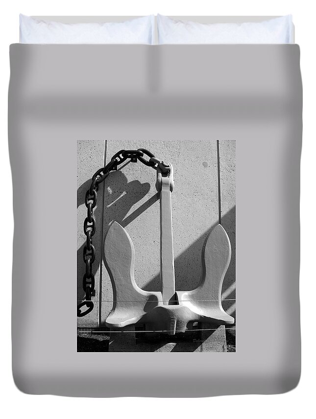 Structure Duvet Cover featuring the photograph Anchored by Deborah Crew-Johnson