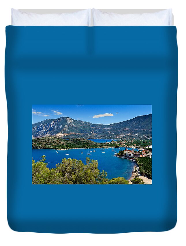 Aegean Duvet Cover featuring the photograph Ancient Epidaurus - Greece by Constantinos Iliopoulos