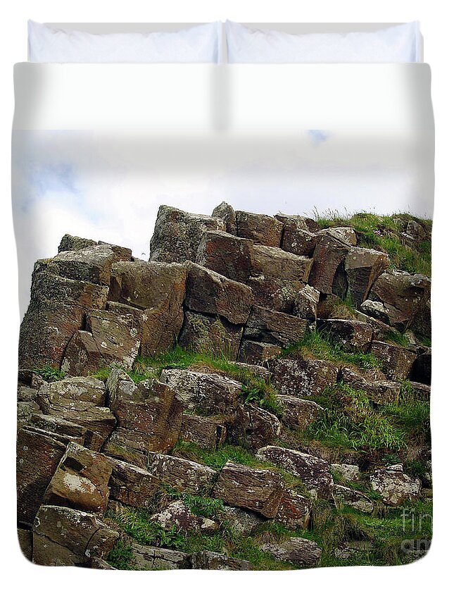 The Giants Causeway Duvet Cover featuring the photograph Ancient Steps of the Gods by Patricia Griffin Brett