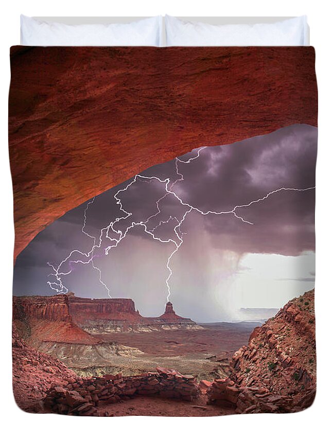 Desert Duvet Cover featuring the photograph Ancient Storm 2 by Dan Norris