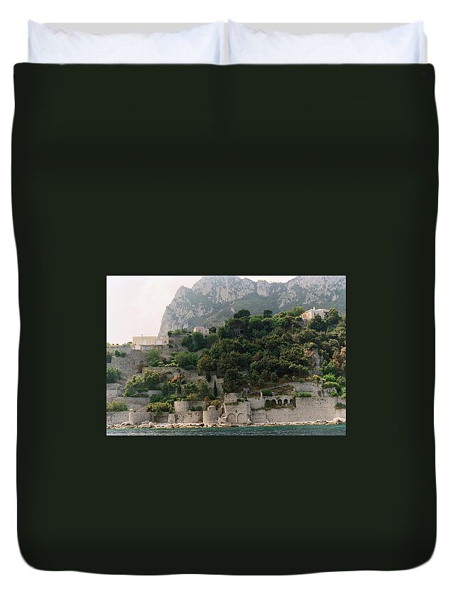 Capri Duvet Cover featuring the photograph Ancient Walls of Capri by Bess Carter