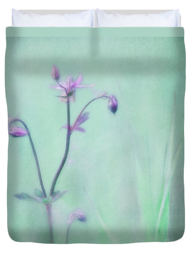 Columbine Duvet Cover featuring the photograph And spring came by Priska Wettstein
