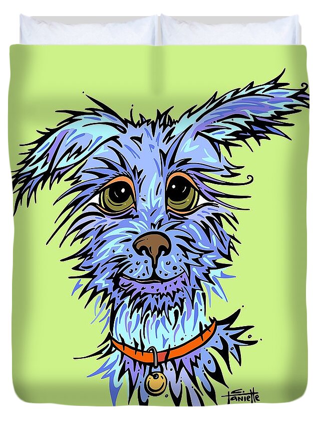 Dog Duvet Cover featuring the digital art Andre by Tanielle Childers