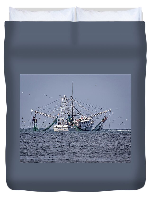 Fishing Duvet Cover featuring the photograph Andrea Dawn 2 by Alan Raasch