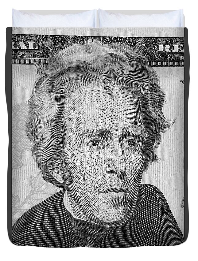 President Duvet Cover featuring the photograph Andrew Jackson by Les Cunliffe