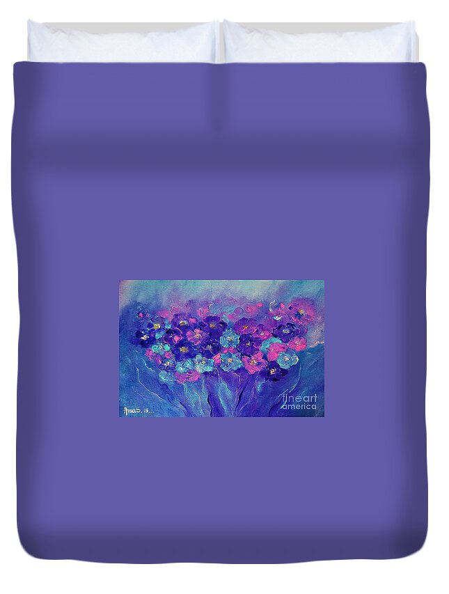 Flowers Duvet Cover featuring the painting Anemone by Amalia Suruceanu