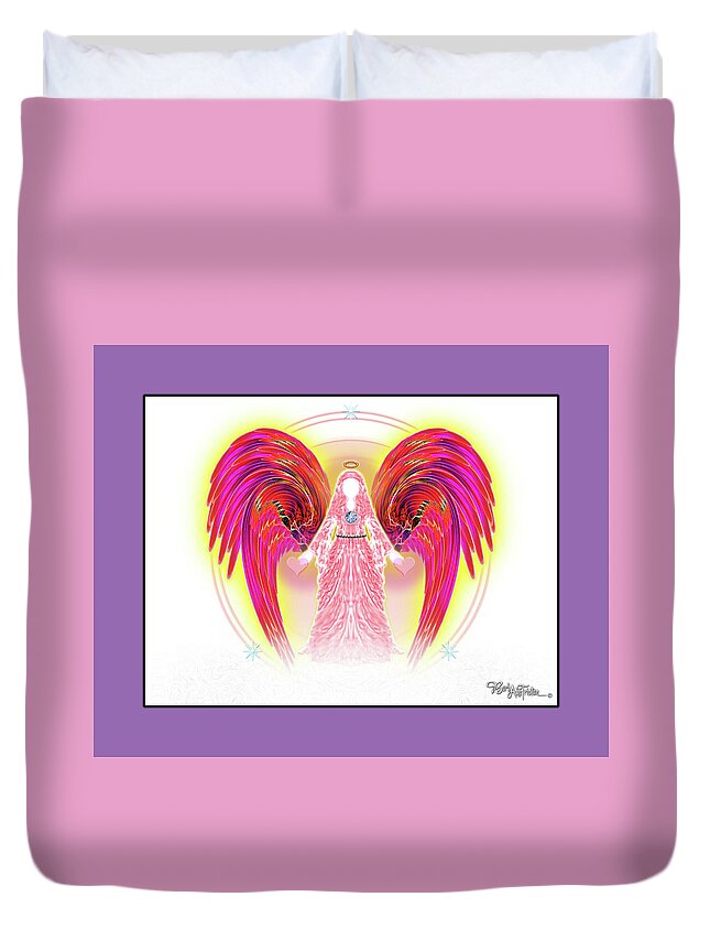 Inspiration Duvet Cover featuring the digital art Angel #199 by Barbara Tristan