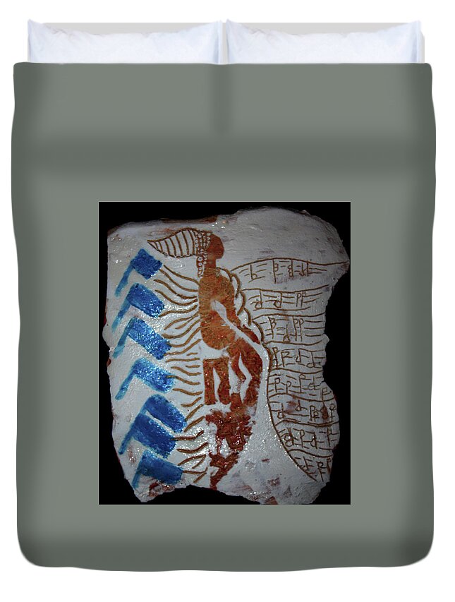 Mamamama Africa Twojesus Duvet Cover featuring the ceramic art Angel 6 by Gloria Ssali