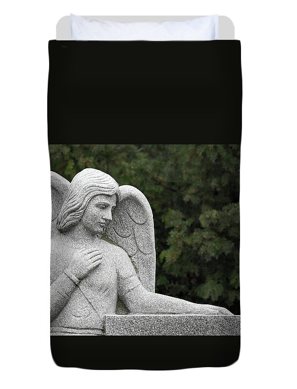 Angel Duvet Cover featuring the photograph Angel watching Over Me by Dale Kincaid