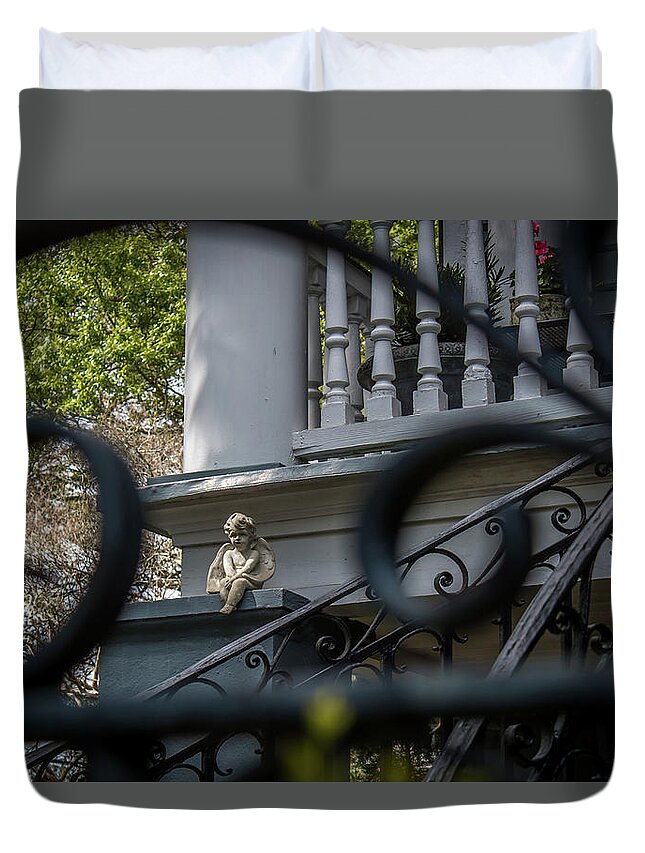 Angel Duvet Cover featuring the photograph Angelic Ironwork by Susie Weaver