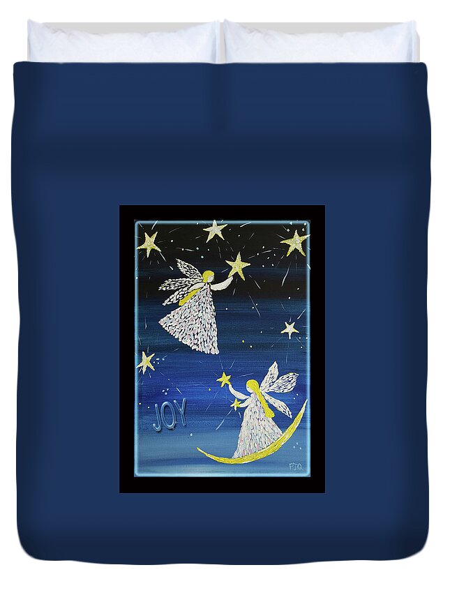 Joy Of Angels Shining Stars Duvet Cover featuring the photograph Angels, Joy, Lucky Stars by PJQandFriends Photography