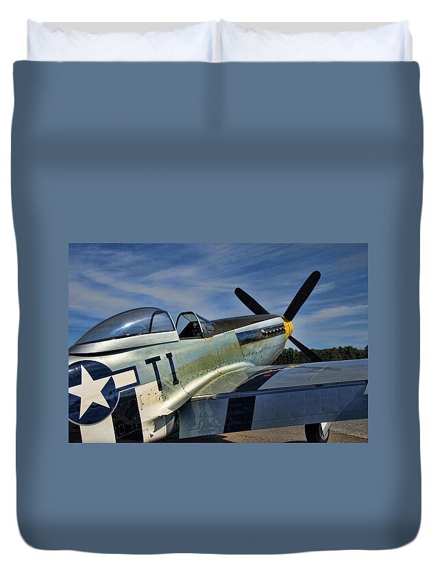 Angels Playmate Duvet Cover featuring the photograph Angels Playmate P-51 by Steven Richardson