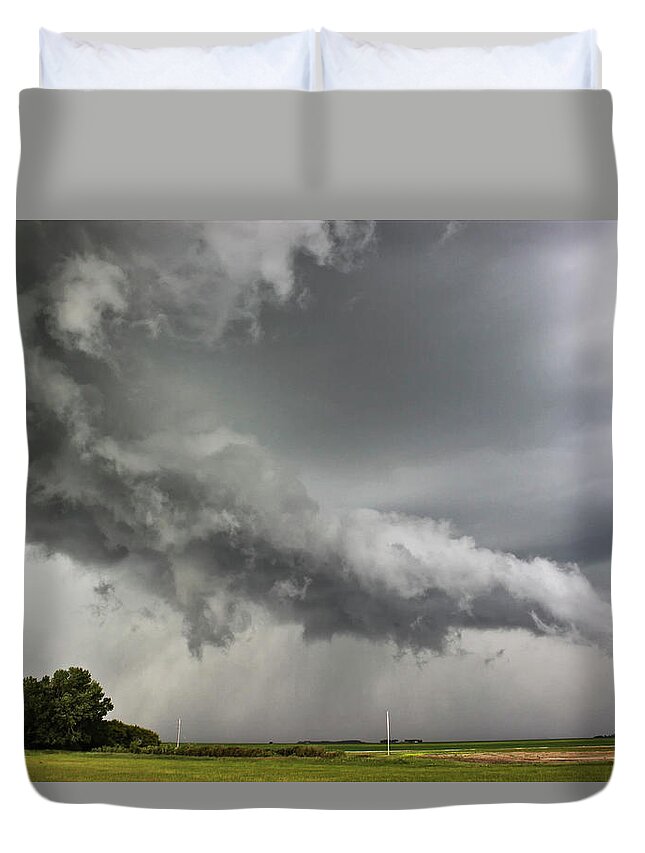 Clouds Duvet Cover featuring the photograph Angry Mode by Ryan Crouse