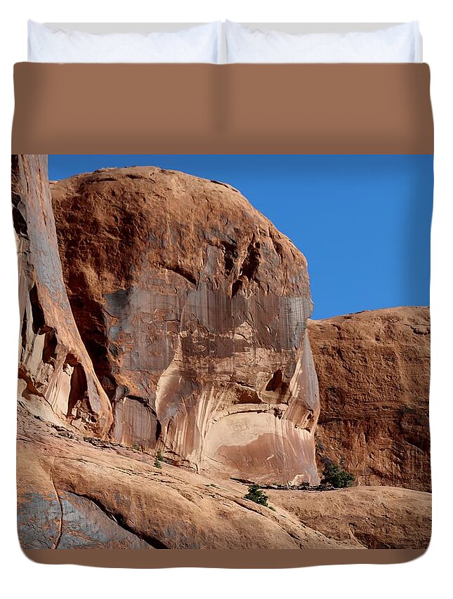 Red Rock Duvet Cover featuring the photograph Angry Rock - 2 by Christy Pooschke