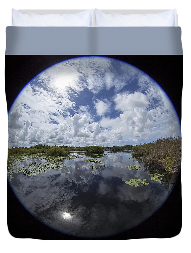 Fisheye Duvet Cover featuring the photograph Anhinga Trail 86 by Michael Fryd