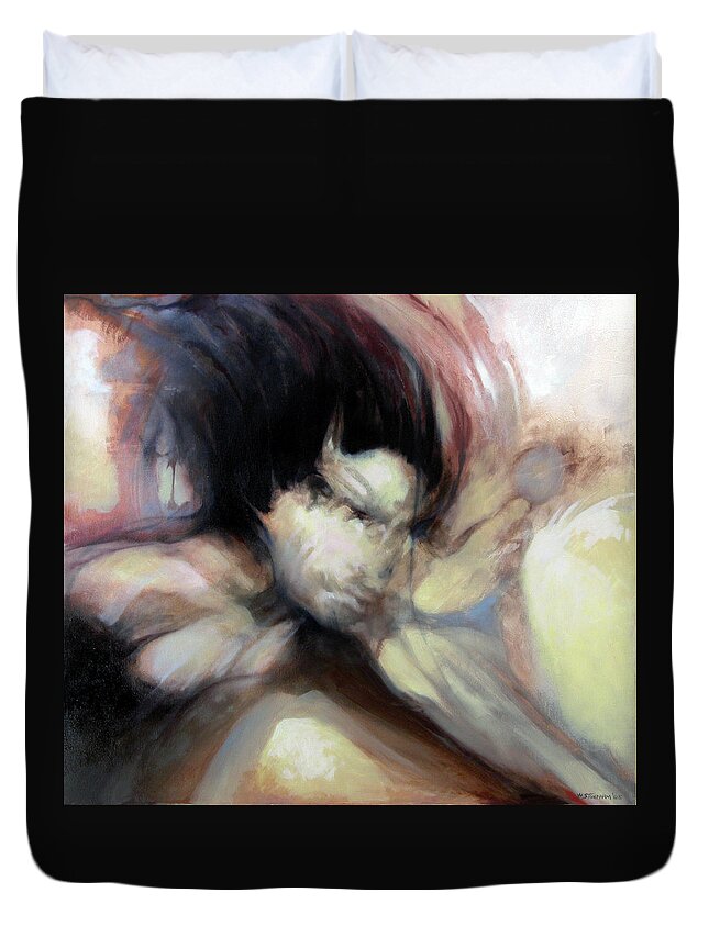 Abstract Figure Surreal Duvet Cover featuring the painting Animus Motus The Tempest by William Stoneham