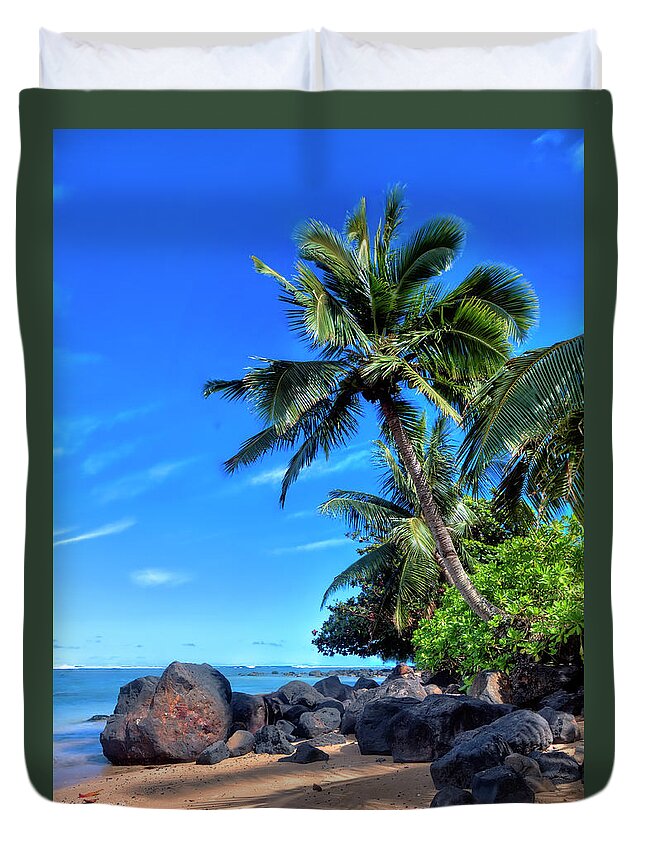 Granger Photography Duvet Cover featuring the photograph Anini Beach by Brad Granger
