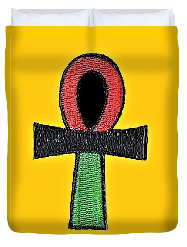 Ankh Duvet Cover featuring the tapestry - textile ANKH Life by Adenike AmenRa