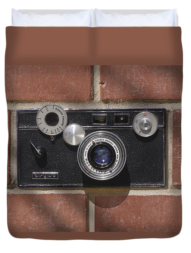 Vintage Film Camera Duvet Cover featuring the photograph Another Brick by Mike McGlothlen
