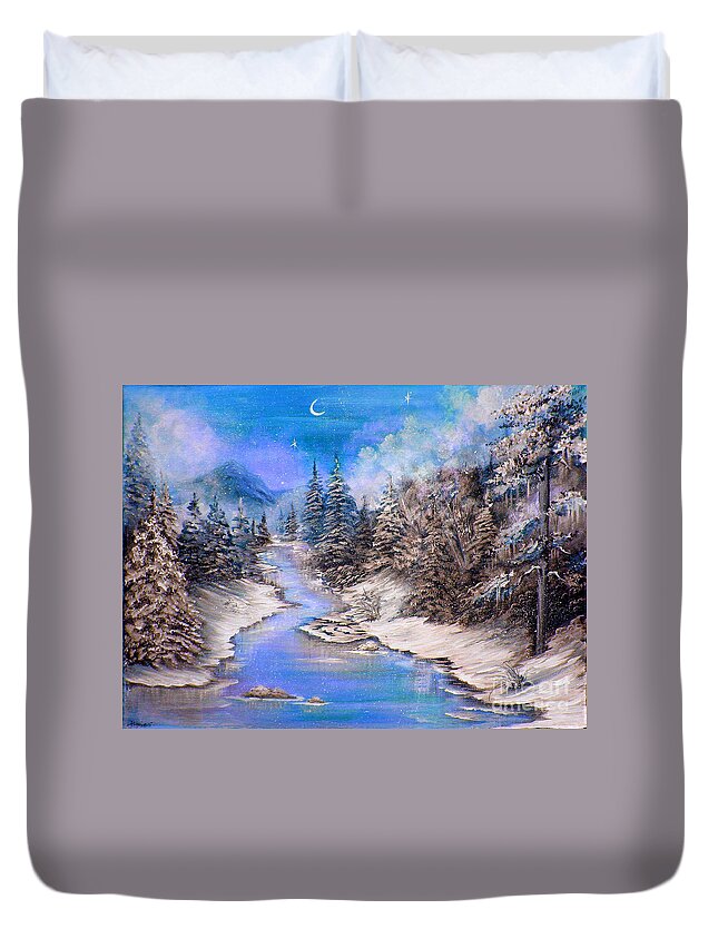 Cold Duvet Cover featuring the painting Another Cold and Windy Day 2 by Bella Apollonia