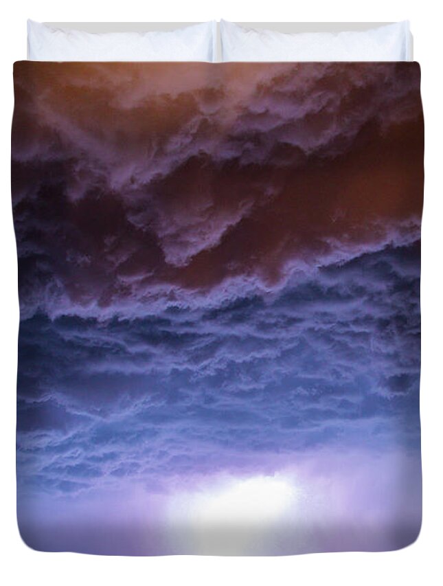 Nebraskasc Duvet Cover featuring the photograph Another Impressive Nebraska Night Thunderstorm 007 by NebraskaSC
