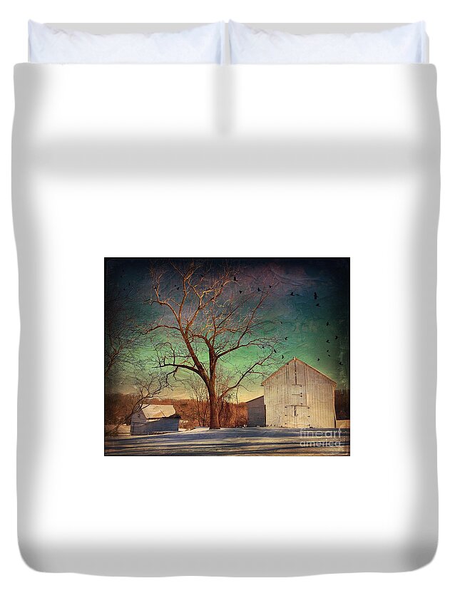 Winter Prints Duvet Cover featuring the photograph Another winter day by Delona Seserman