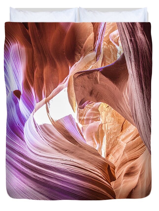 Page Arizona Duvet Cover featuring the photograph Antelope Canyon Page Arizona  by John McGraw