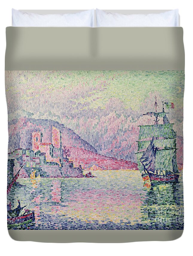 Antibes Duvet Cover featuring the painting Antibes by Paul Signac