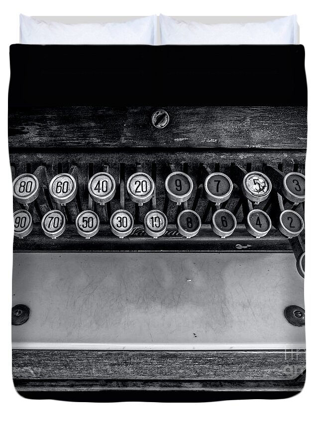 Cash Register Duvet Cover featuring the photograph Antique Cash Register 3 by James Aiken
