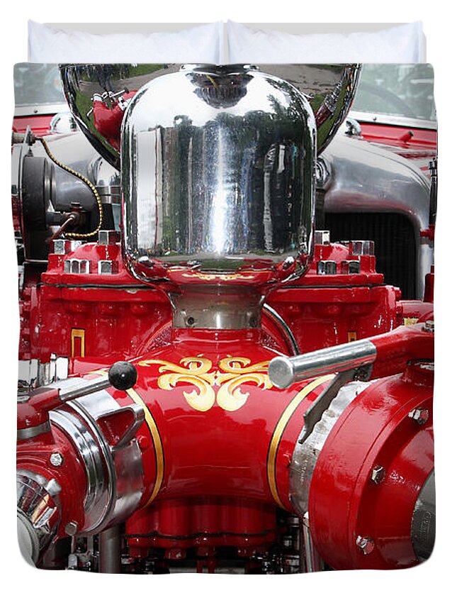 Antique Fire Engine Duvet Cover For Sale By Bob Slitzan