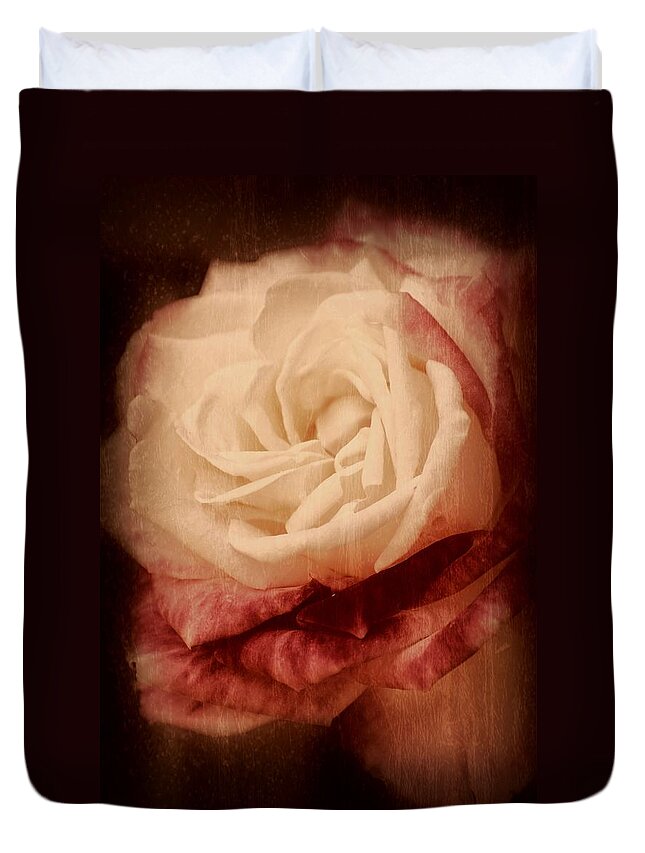 Roses Duvet Cover featuring the photograph Antique Rose - In Full Bloom by Angie Tirado