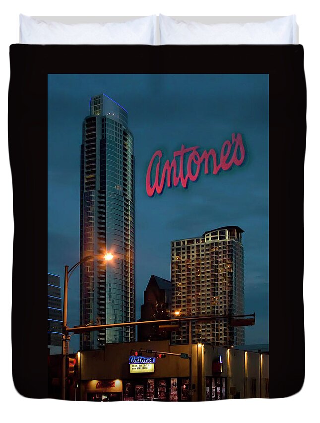 Antone’s Duvet Cover featuring the photograph Antone's Austin by Micah Offman
