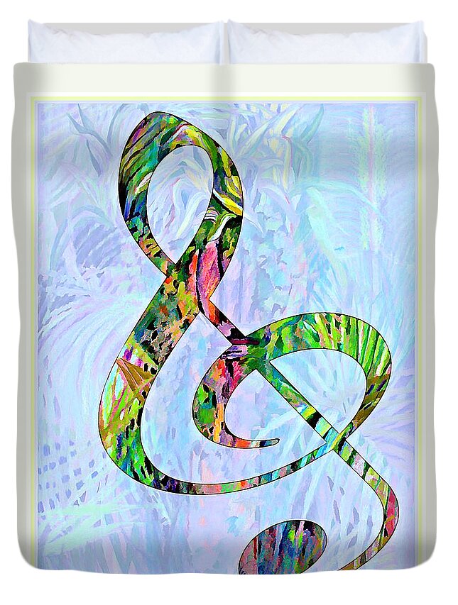 Music Duvet Cover featuring the digital art Any Kind of Music Will Do by Mindy Newman