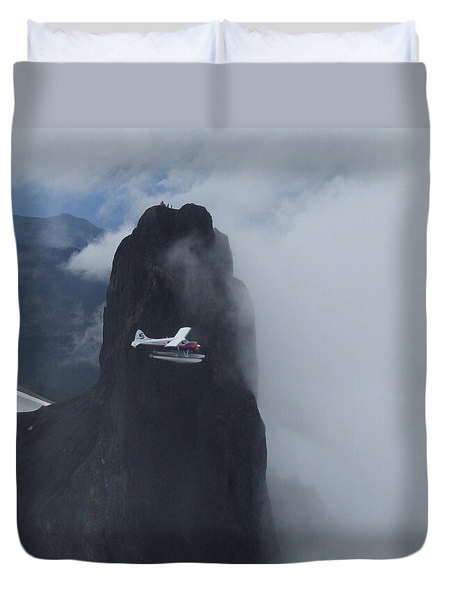 Aviation Duvet Cover featuring the photograph AOP at Black Tusk by Mark Alan Perry